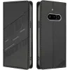Coque portefeuille Phonesta Embossed Lines pour Nothing Phone (3a) - Noir