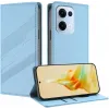 Coque portefeuille Phonesta Embossed Lines pour Oppo Reno13 - Bleu clair 2