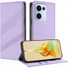 Coque portefeuille Phonesta Embossed Lines pour Oppo Reno13 - Violet 2