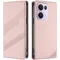 Coque portefeuille Phonesta Embossed Lines pour Oppo Reno13 Pro - Rose