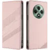 Coque portefeuille Phonesta Embossed Lines pour Oppo Reno12 F/Reno12 FS - Rose