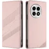 Coque portefeuille Phonesta Embossed Lines pour OnePlus 13 - Rose