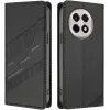 Coque portefeuille Phonesta Embossed Lines pour OnePlus 13R - Noir