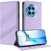 Coque portefeuille Phonesta Embossed Lines pour OnePlus 12R - Violet 2
