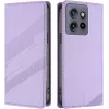 Coque portefeuille Phonesta Embossed Lines pour Motorola Edge 60 Neo/Edge 50 Neo / ThinkPhone 25 - Violet