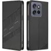 Coque portefeuille Phonesta Embossed Lines pour Motorola Edge 60 Neo/Edge 50 Neo / ThinkPhone 25 - Noir