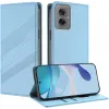 Coque portefeuille Phonesta Embossed Lines pour Motorola Moto G55 - Bleu clair 2