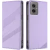 Coque portefeuille Phonesta Embossed Lines pour Motorola Moto G55 - Violet