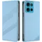Coque portefeuille Phonesta Embossed Lines pour Motorola Moto G75 - Bleu clair