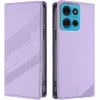 Coque portefeuille Phonesta Embossed Lines pour Motorola Moto G75 - Violet