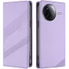 Coque portefeuille Phonesta Embossed Lines pour Xiaomi Poco F7 Pro/F7 Ultra - Violet