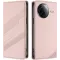 Coque portefeuille Phonesta Embossed Lines pour Xiaomi Poco F7 Pro/F7 Ultra - Rose