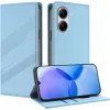 Coque portefeuille Phonesta Embossed Lines pour Xiaomi Poco X7 Pro - Bleu clair 2
