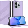 Coque portefeuille Phonesta Embossed Lines pour Xiaomi Redmi Note 14 4G - Violet 2