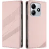 Coque portefeuille Phonesta Embossed Lines pour Xiaomi Redmi Note 14 4G - Rose