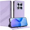 Coque portefeuille Phonesta Embossed Lines pour Xiaomi Redmi Note 14 Pro 4G - Violet 2