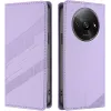 Coque portefeuille Phonesta Embossed Lines pour Xiaomi Redmi A3 - Violet