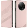Coque portefeuille Phonesta Embossed Lines pour Xiaomi Redmi A3 - Rose