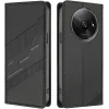 Coque portefeuille Phonesta Embossed Lines pour Xiaomi Redmi A3 - Noir
