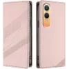 Coque portefeuille Phonesta Embossed Lines pour OnePlus Nord CE 4 Lite - Rose