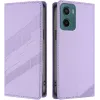 Coque portefeuille Phonesta Embossed Lines pour Motorola Moto G05 / Moto E15 - Violet
