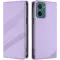 Coque portefeuille Phonesta Embossed Lines pour Motorola Moto G05 / Moto E15 - Violet