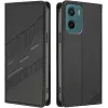 Coque portefeuille Phonesta Embossed Lines pour Motorola Moto G05 / Moto E15 - Noir