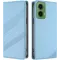 Coque portefeuille Phonesta Embossed Lines pour Motorola Moto G35 - Bleu clair