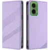 Coque portefeuille Phonesta Embossed Lines pour Motorola Moto G35 - Violet