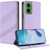 Coque portefeuille Phonesta Embossed Lines pour Motorola Moto G35 - Violet 2