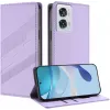 Coque portefeuille Phonesta Embossed Lines pour Motorola Edge 50 Fusion - Violet 2