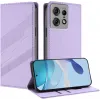 Coque portefeuille Phonesta Embossed Lines pour Motorola Edge 50 Pro - Violet 2