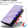 Coque portefeuille Phonesta Embossed Lines pour Motorola Edge 50 Pro - Violet 5