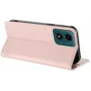 Coque portefeuille Phonesta Embossed Lines pour Motorola Moto G04 / G04s / G24 / G24 Power / E14 - Rose 3