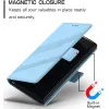 Coque portefeuille Phonesta Embossed Lines pour Samsung Galaxy S25 Ultra - Bleu clair 4