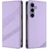 Coque portefeuille Phonesta Embossed Lines pour Samsung Galaxy S25 - Violet
