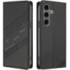 Coque portefeuille Phonesta Embossed Lines pour Samsung Galaxy S25 Plus - Noir
