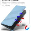 Coque portefeuille Phonesta Embossed Lines pour Google Pixel 9 / 9 Pro - Bleu clair 4