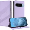 Coque portefeuille Phonesta Embossed Lines pour Google Pixel 9 / 9 Pro - Violet 2
