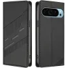 Coque portefeuille Phonesta Embossed Lines pour Google Pixel 9 / 9 Pro - Noir