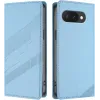Coque portefeuille Phonesta Embossed Lines pour Google Pixel 9a - Bleu clair