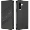 Coque portefeuille Phonesta Embossed Lines pour Samsung Galaxy A36 - Noir