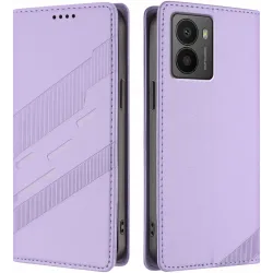 Coque portefeuille Phonesta Embossed Lines pour HMD Fusion/Fusion X1 - Violet