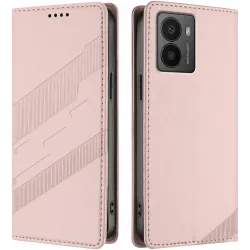 Coque portefeuille Phonesta Embossed Lines pour HMD Fusion/Fusion X1 - Rose