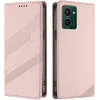 Coque portefeuille Phonesta Embossed Lines pour HMD Pulse/Pulse Plus/Pulse Pro - Rose