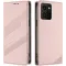 Coque portefeuille Phonesta Embossed Lines pour HMD Skyline - Rose