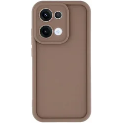 Coque arrière en silicone Phonesta Grooved pour Oppo Reno13 - Marron