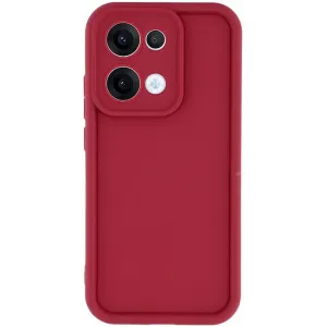 Coque arrière en silicone Phonesta Grooved pour Oppo Reno13 - Rouge