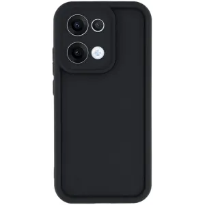 Coque arrière en silicone Phonesta Grooved pour Oppo Reno13 - Noir