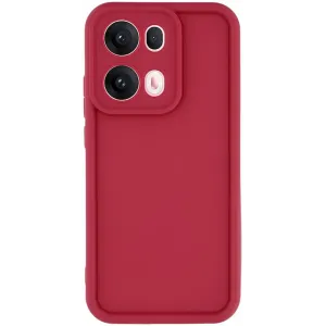 Coque arrière en silicone Phonesta Grooved pour Oppo Reno13 Pro - Rouge